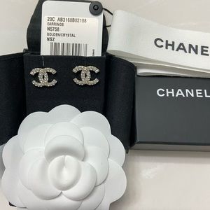Brand New Authentic CHANEL CRYSTAL CC Earrings